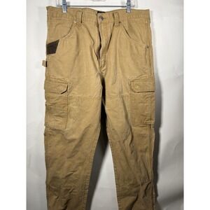 Wrangler Workwear Men's‎ Tan Carpenter Cargo Pants 38x34 Relaxed Fit